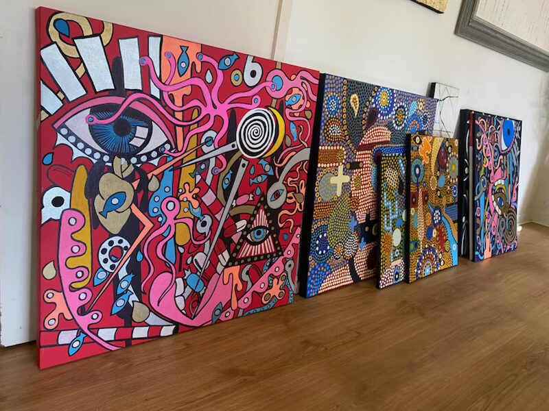 Peinture vibrante aux tons chauds estivaux