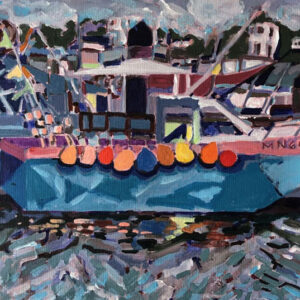 Tableau “Bateau de pêche” – Œuvre originale peinte à la main | Pierre Ficheux